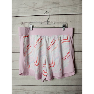 Tek Gear Womens Athletic Short‎ Pink Multi Polyester Blend Stretch Yoga XXL